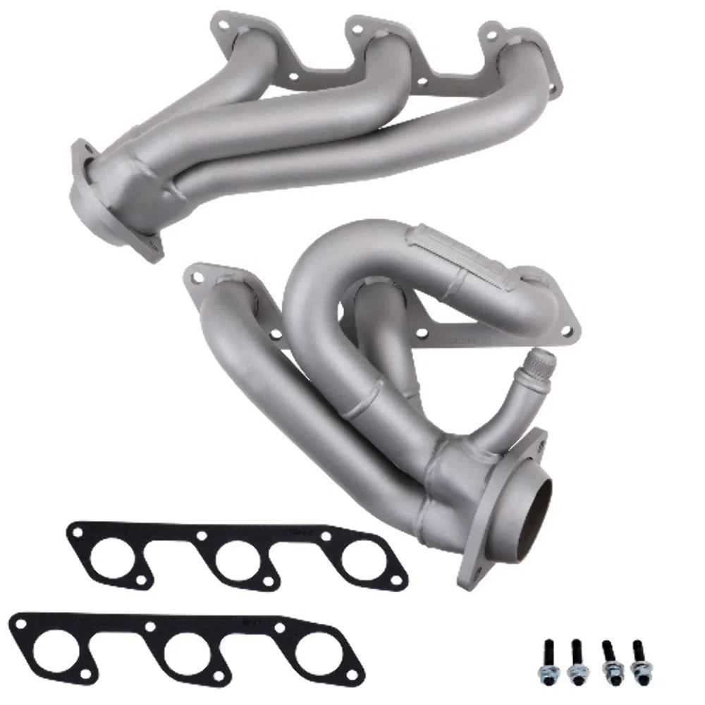 Fits 2005-2010 Mustang 4.0L-V6 1-5_8 Shorty Exhaust Headers-Titanium-4010